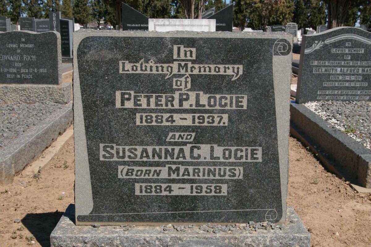 LOGIE Peter P. 1884-1937 &amp; Susanna C. MARINUS 1884-1958