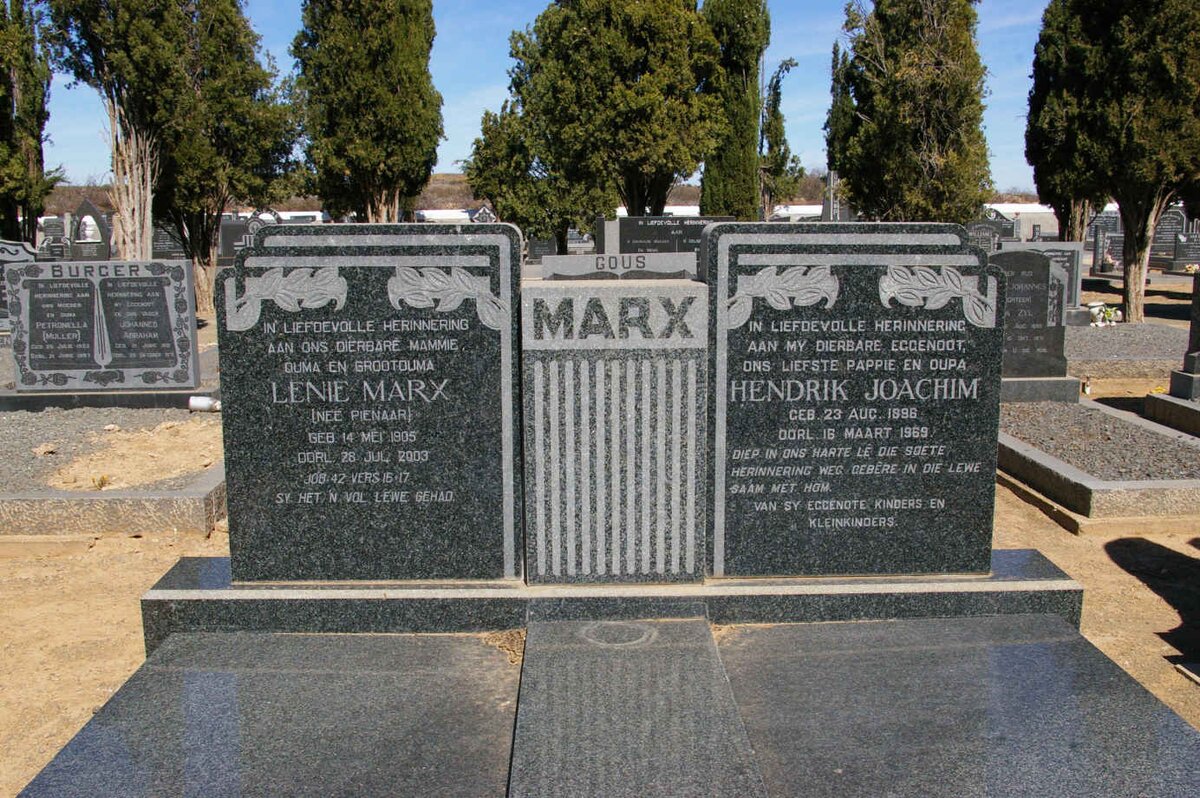 MARX Hendrik Joachim 1896-1969 &amp; Lenie PIENAAR 1905-2003