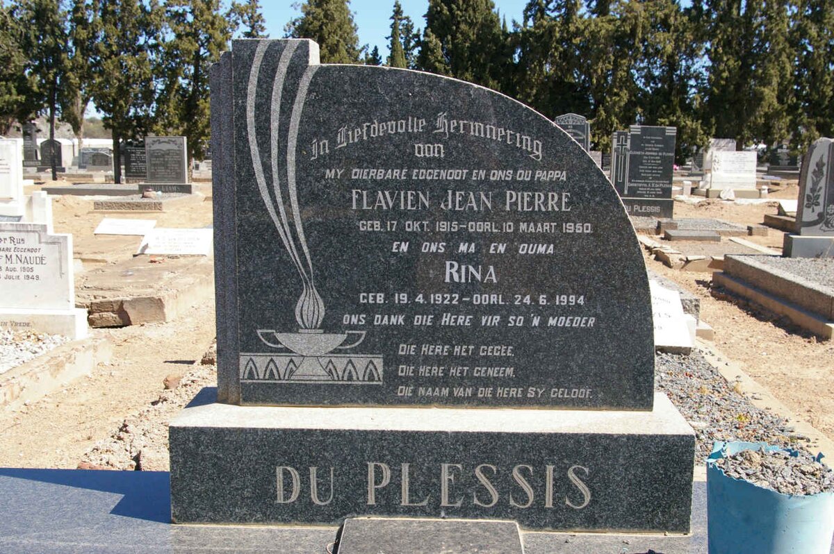 PLESSIS Flavien Jean Pierre, du 1915-1950 &amp; Rina 1922-1994