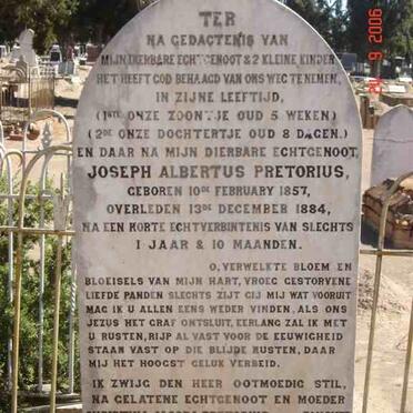 PRETORIUS Joseph Albertus 1857-1884 :: PRETORIUS Seuntjie :: PRETORIUS Dogtertjie