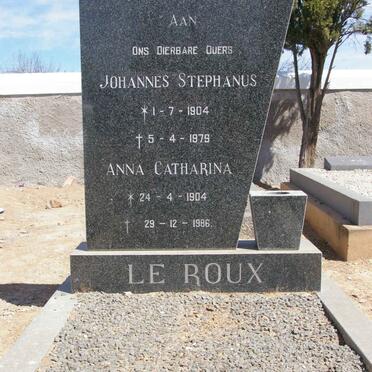 ROUX Johannes Stephanus, le 1904-1979 &amp; Anna Catharina 1904-1986