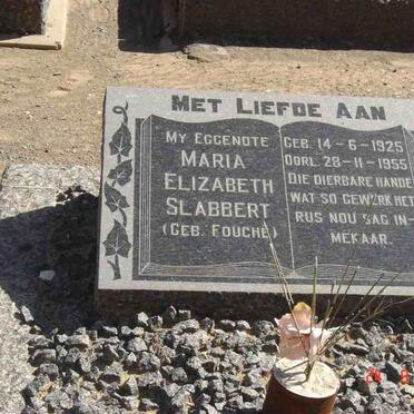 SLABBERT Maria Elizabeth nee FOUCHE 1925-1955