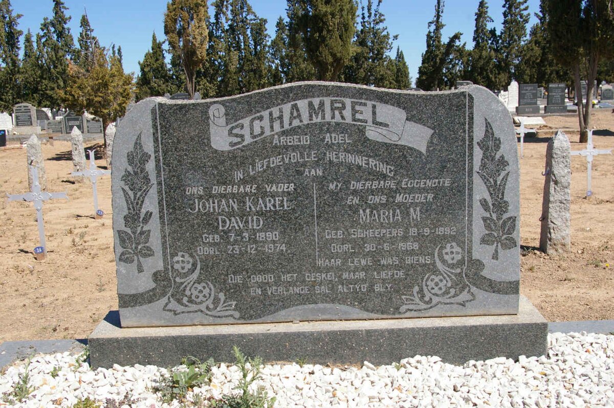 SCHAMREL Johan Karl David 1890-1974 &amp; Maria M. SCHEEPERS 1892-1968