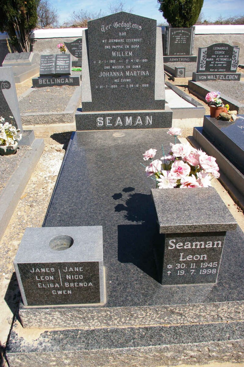 SEAMAN Willem 1910-1981 &amp; Johanna Martina GOUWS 1920-1988 :: SEAMAN Leon 1945-1998