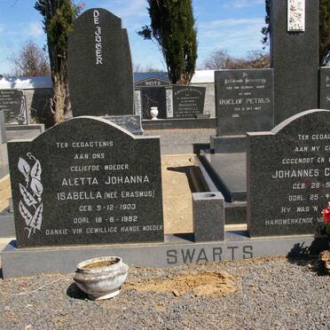 SWARTS Johannes Cornelius 1900-1980 &amp; Aletta Johanna Isabella ERASMUS 1903-1982