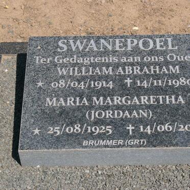 SWANEPOEL William Abraham 1914-1980 &amp; Maria Margaretha JORDAAN 1925-2009