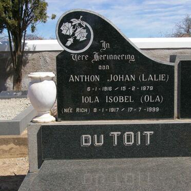 TOIT Anthon Johan, du 1916-1979 &amp; Iola Isobel RICH 1917-1999