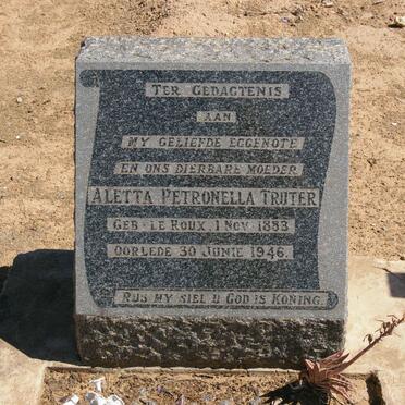 TRUTER Aletta Petronella nee LE ROUX 1883-1946