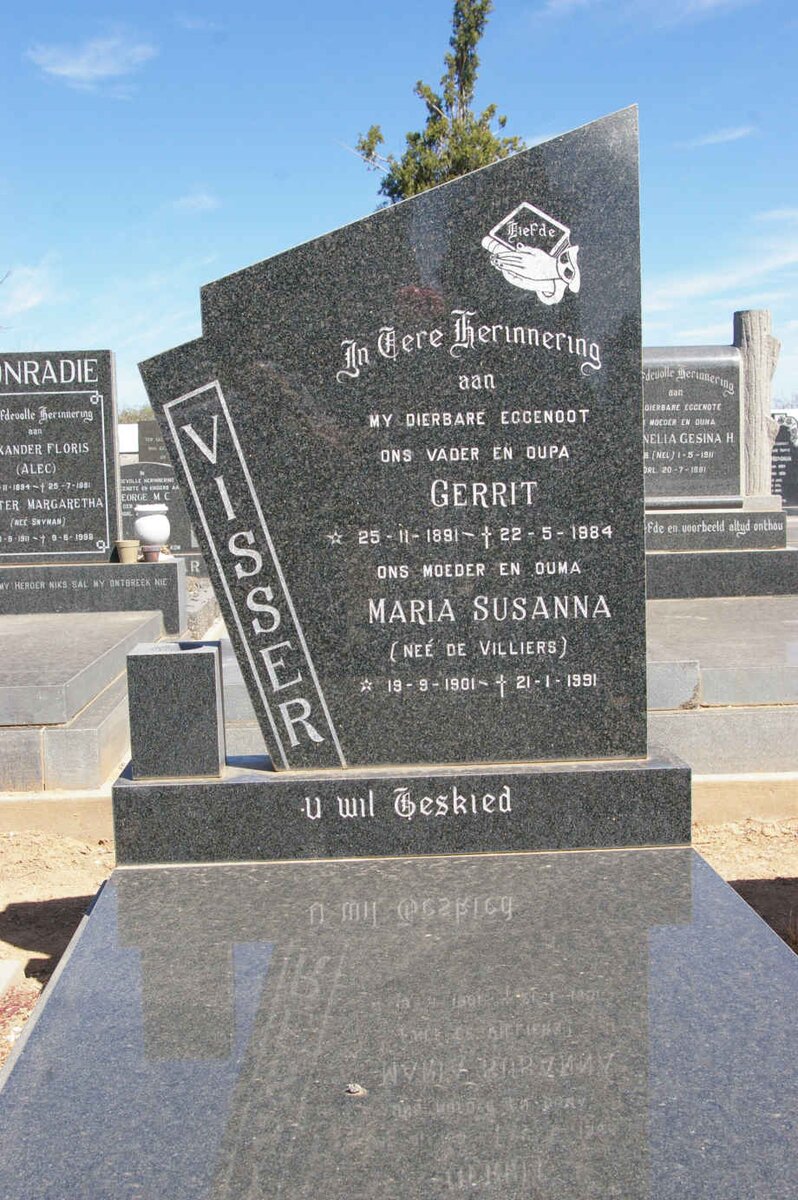VISSER Gerrit 1891-1984 &amp; Maria Susanna DE VILLIERS 1901-1991