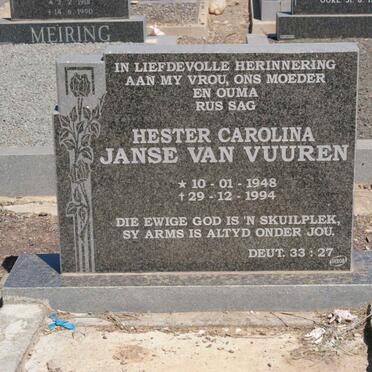 VUUREN Hester Carolina, Janse van 1948-1994