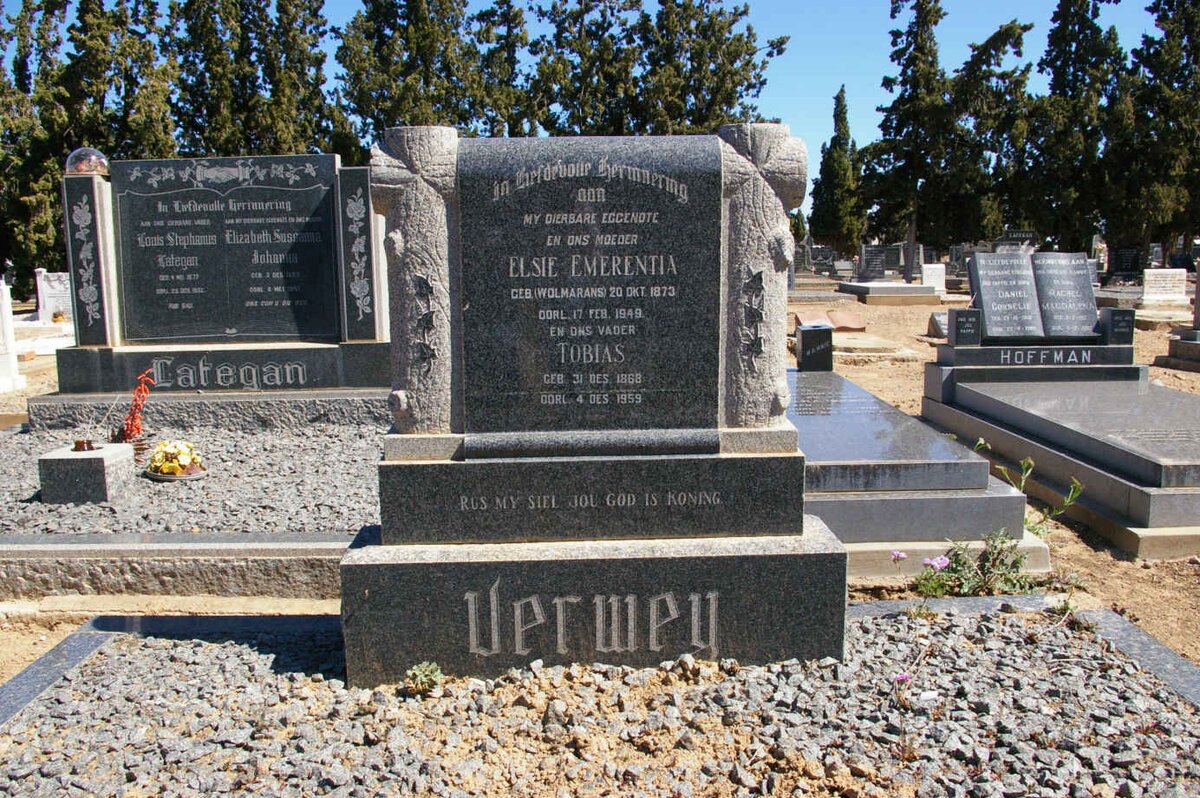 VERWEY Tobias 1868-1959 &amp; Elsie Emerentia WOLMARANS 1873-1949