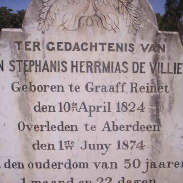 VILLIERS Jan Stephanis Herrmias, de 1824-1874