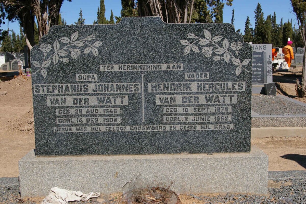WATT Stephanus Johannes, van der 1846-1908 :: WATT Hendrik Hercules, van der 1878-1959
