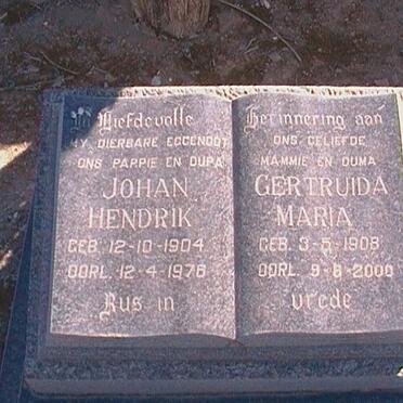 ZAAYMAN Johan Hendrik 1904-1976 &amp; Gertruida Maria 1908-2000