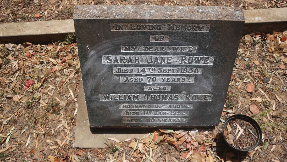 ROWE William Thomas -1952 &amp; Sarah Jane -1950