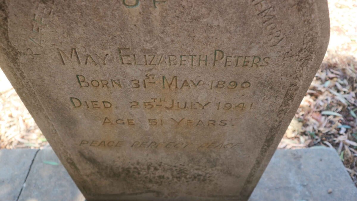 PETERS May Elizabeth 1890-1941
