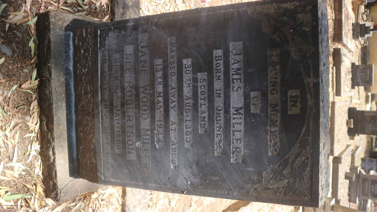 MILLER James 1880-1944 &amp; Jane Wood ROBERTSON 1880-1968