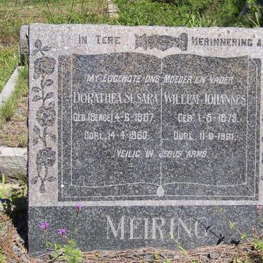 MEIRING Willem Johannes 1879-1961 &amp; Dorathea Susara BENGE 1887-1960