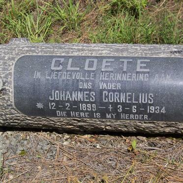 CLOETE Johannes Cornelius 1899-1934