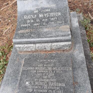 MEYERSTEIN Rudolf 1907-1954 &amp; Susanna Magdalena BRUMMER 1903-1878