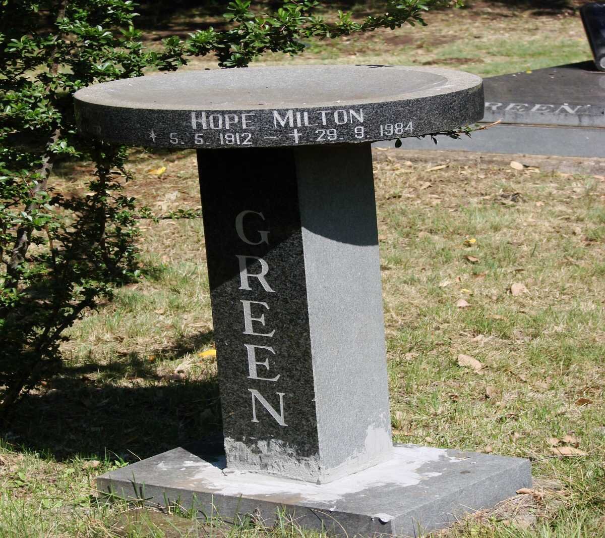 GREEN Hope Milton 1912-1984