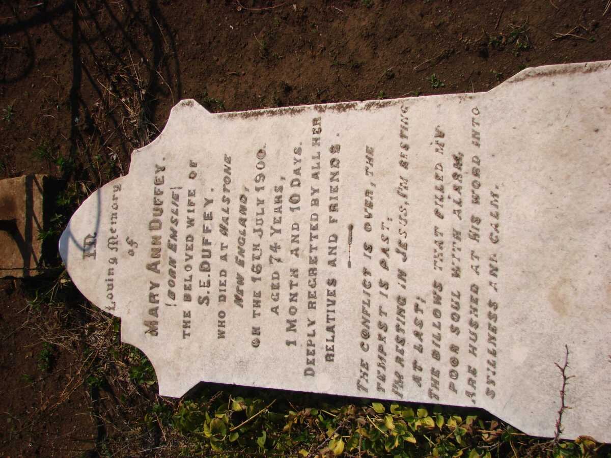 DUFFEY Mary Ann nee EMSLIE -1900