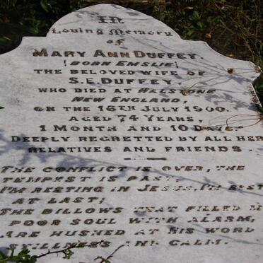 DUFFEY Mary Ann nee EMSLIE -1900