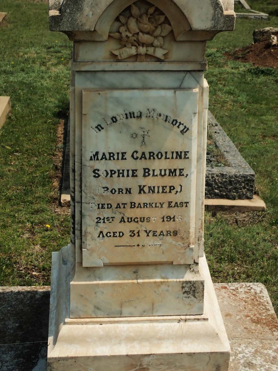 BLUME Marie Caroline Sophie nee KNIEP -1916