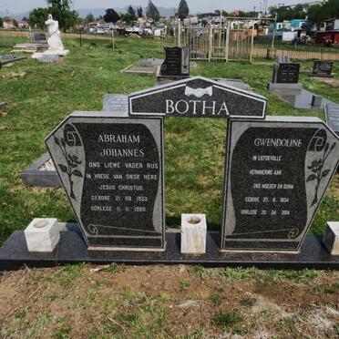 BOTHA Abraham Johannes 1933-1980 &amp; Gwendoline 1934-2014