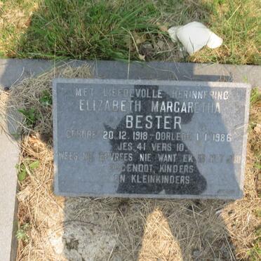 BESTER Elizabeth Margaretha 1918-1986