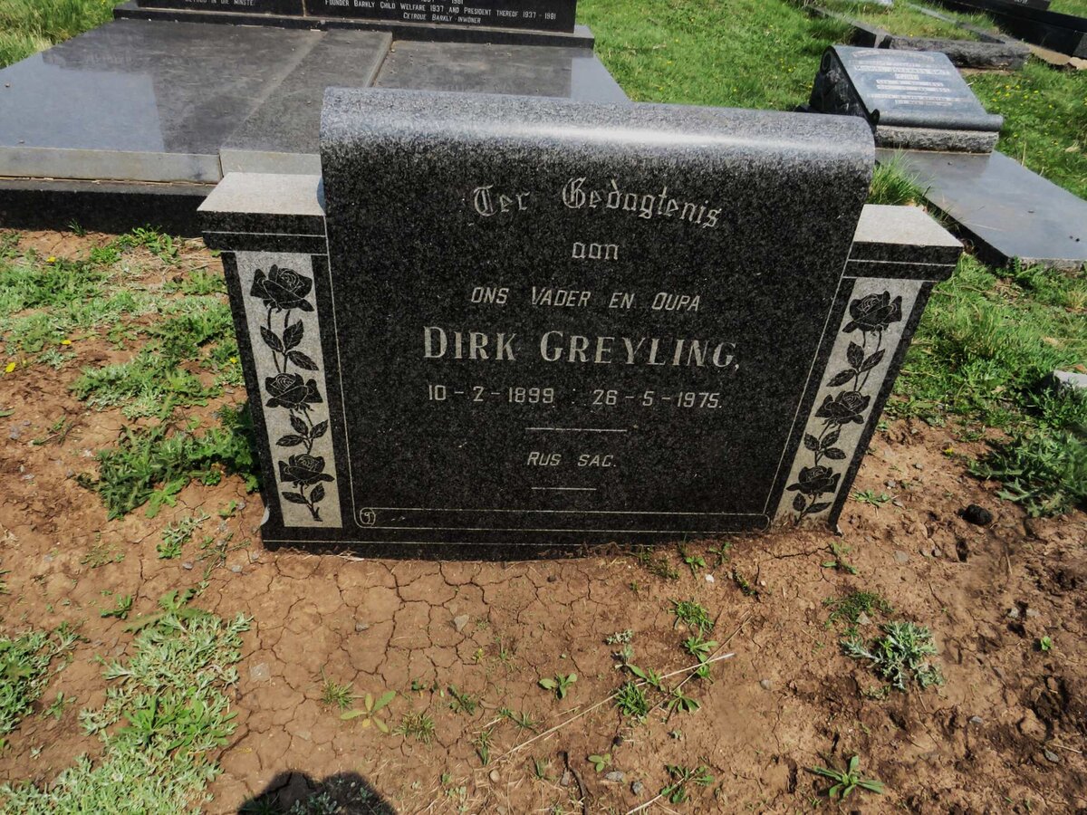 GREYLING Dirk 1899-1975