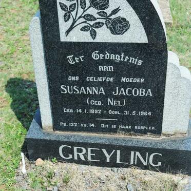 GREYLING Susanna Jacoba nee NEL 1892-1964