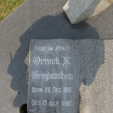 GREYVENSTEIN Orrock N. 1918-1982
