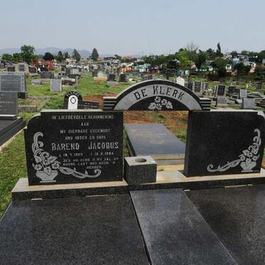 KLERK Barend Jacobus, de 1925-1984