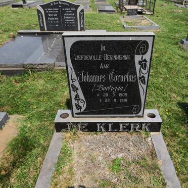 KLERK Johannes Cornelius, de 1909-1991
