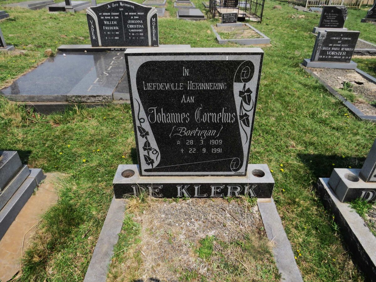 KLERK Johannes Cornelius, de 1909-1991