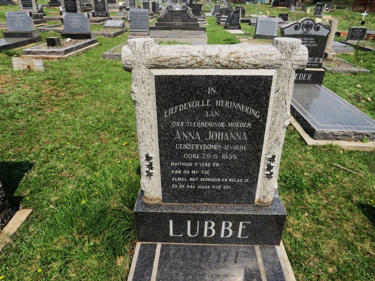 LUBBE Anna Johanna nee STRYDOM 1891-1955