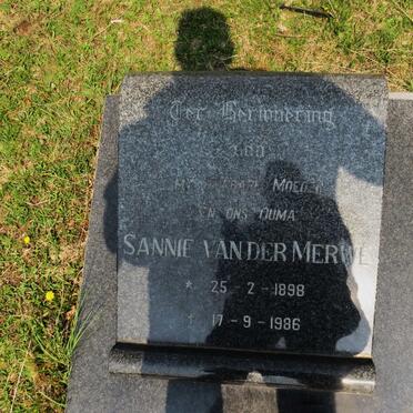 MERWE Sannie, van der 1898-1986