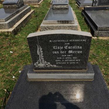 MERWE Elsje Carolina, van der nee SMIT 1891-1975
