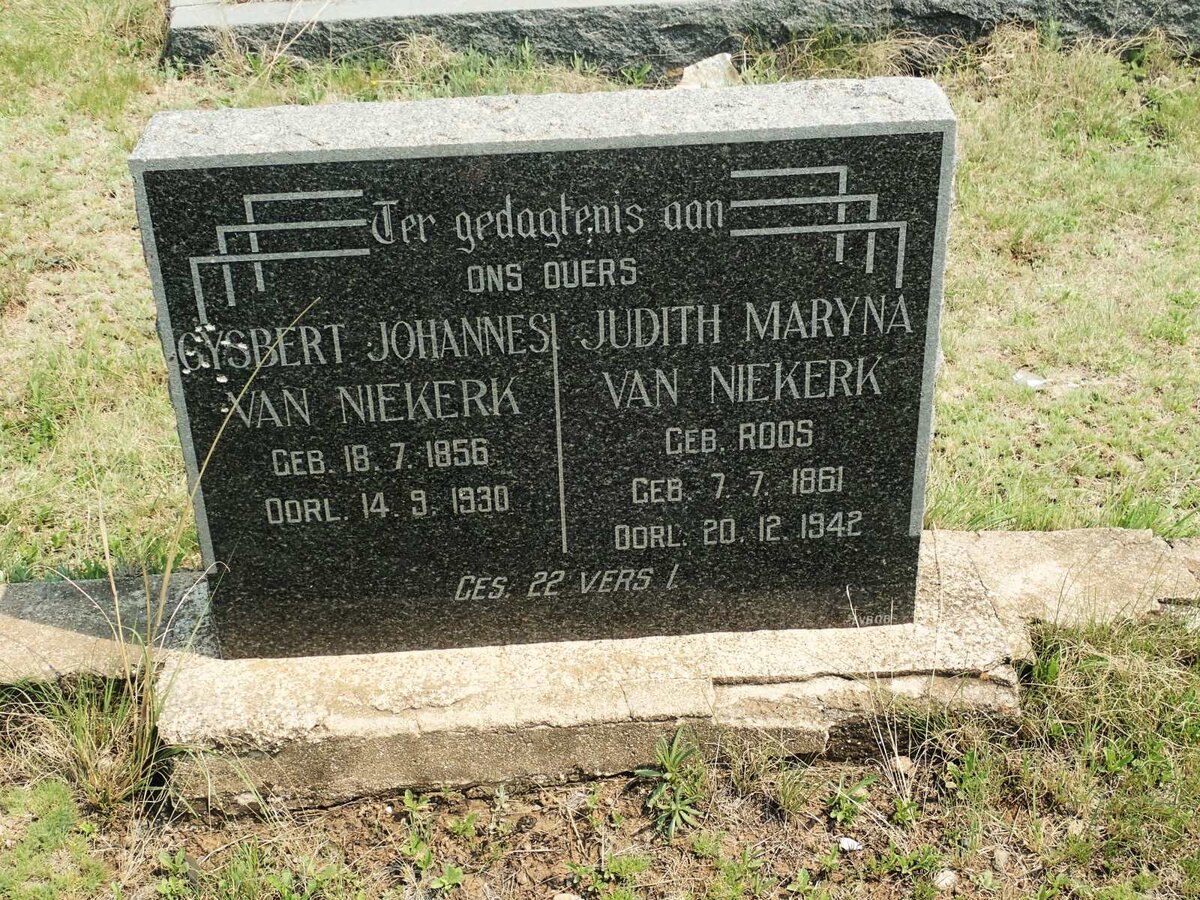 NIEKERK Gysbert Johannes, van 1856-1930 &amp; Judith Maryna ROOS 1861-1942