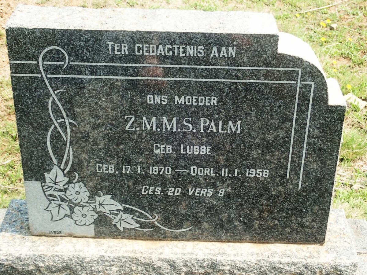 PALM Z.M.M.S. nee LUBBE 1870-1956