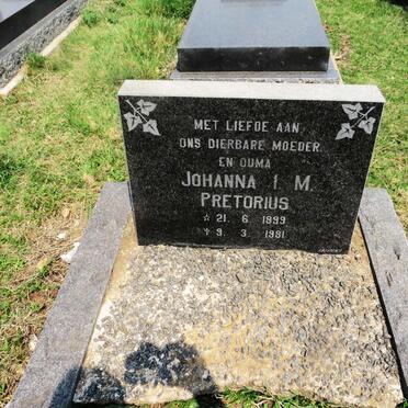 PRETORIUS Johanna I.M. 1899-1991