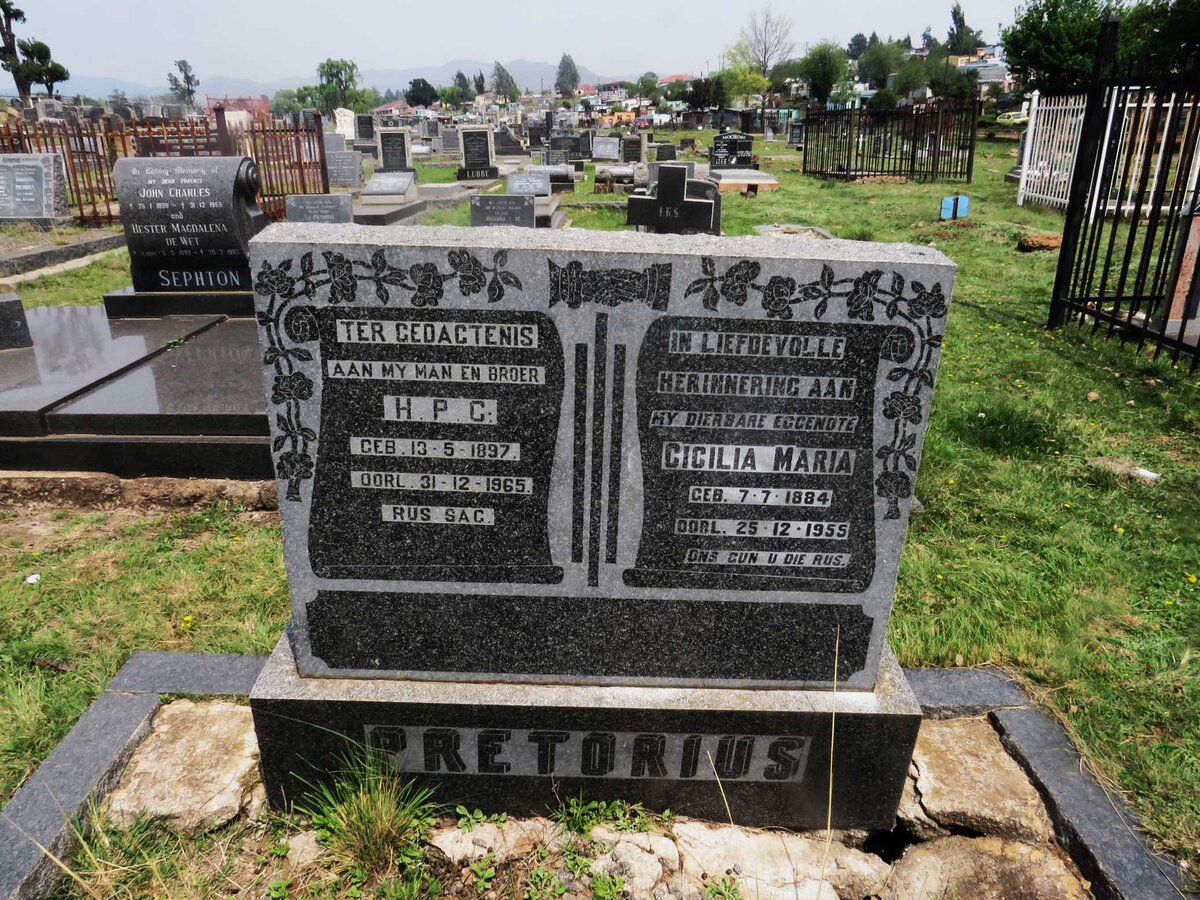 PRETORIUS H.P.G. 1897-1965 &amp; Cecilia Maria 1884-1955