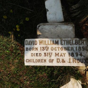 ROUX David William Ethelbert 1891-1894 :: ROUX Johan Christian Vogel 1893-1894 