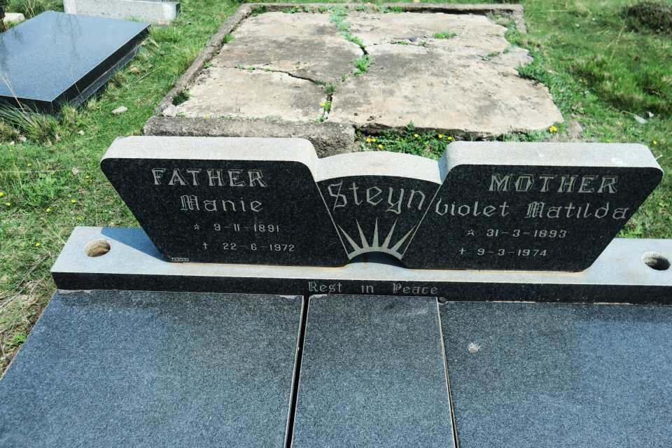 STEYN Manie 1891-1972 &amp; Violet Matilda 1893-1974