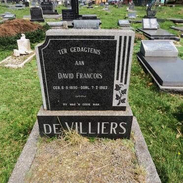 VILLIERS David Francois, de 1890-1962