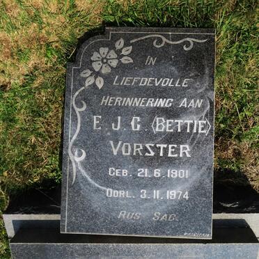 VORSTER E.J.G. 1901-1974