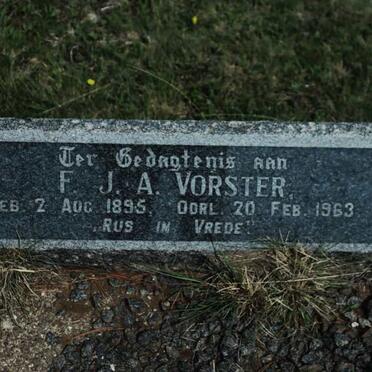 VORSTER F.J.A. 1895-1963