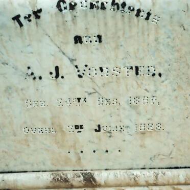 VORSTER A.J. 1860-1923