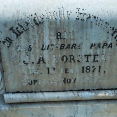 VORSTER J.A. 1871-1947